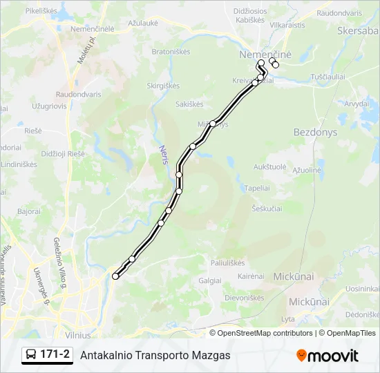 Автобус 171-2: карта маршрута
