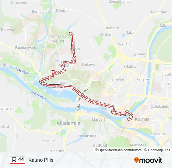 44 Bus Line Map
