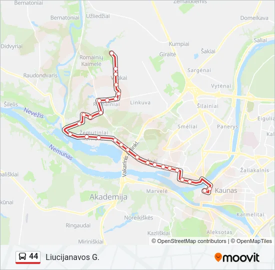 44 Bus Line Map