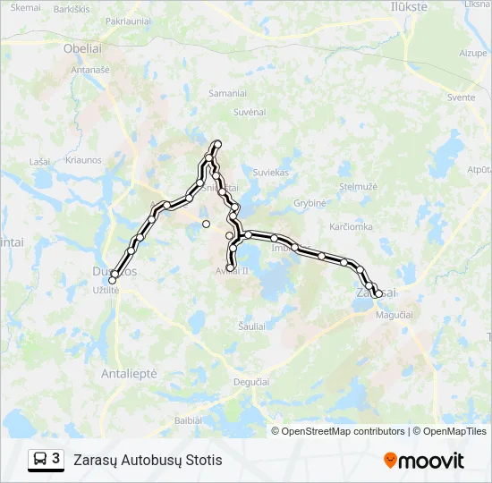 Автобус 3: карта маршрута