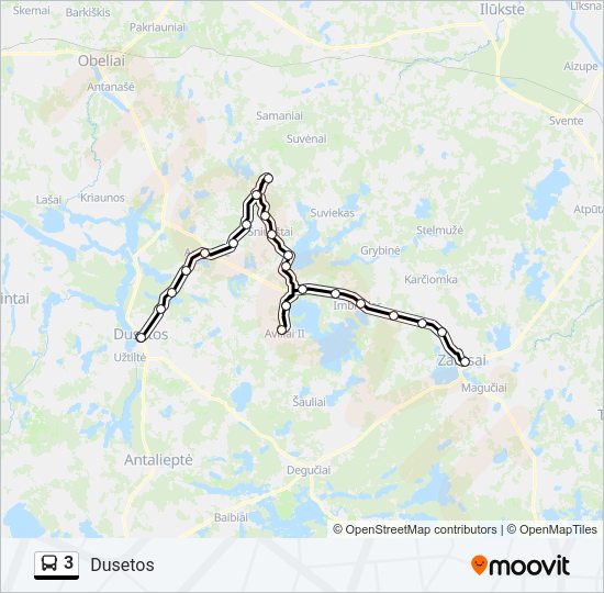 Автобус 3: карта маршрута