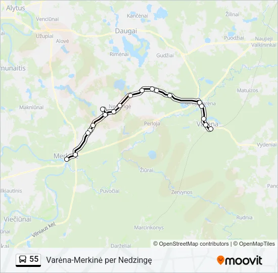 Автобус 55: карта маршрута