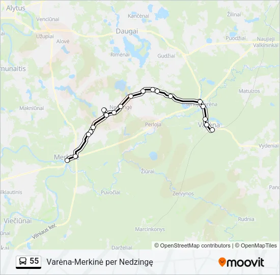 55 Bus Line Map