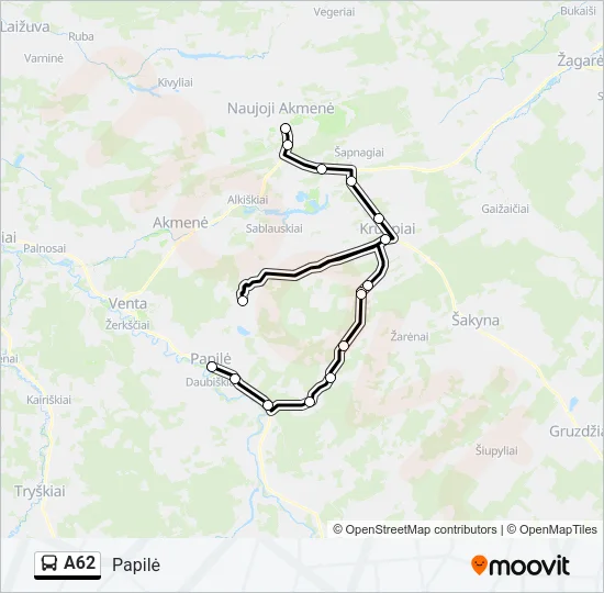 A62 Bus Line Map