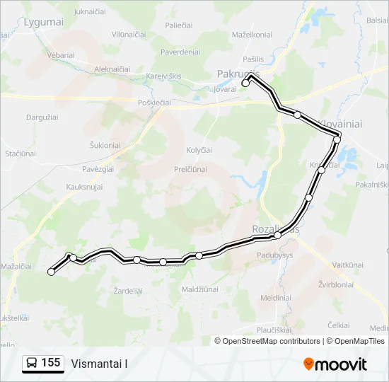155 Bus Line Map