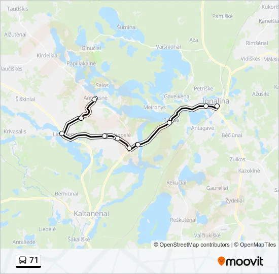71 Bus Line Map