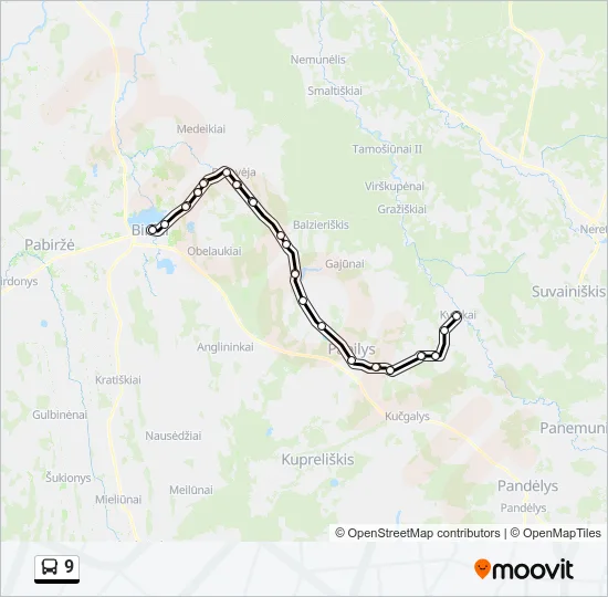 9 Bus Line Map