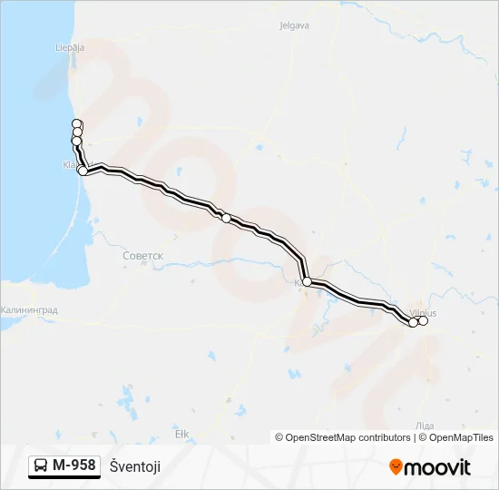 M958 Route: Schedules, Stops & Maps - Šventoji (Updated)