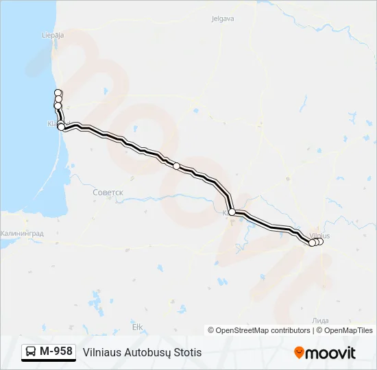 M-958 Bus Line Map