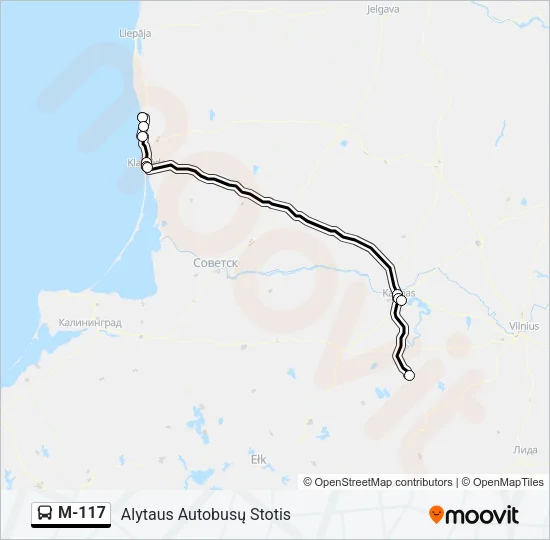 M-117 Bus Line Map