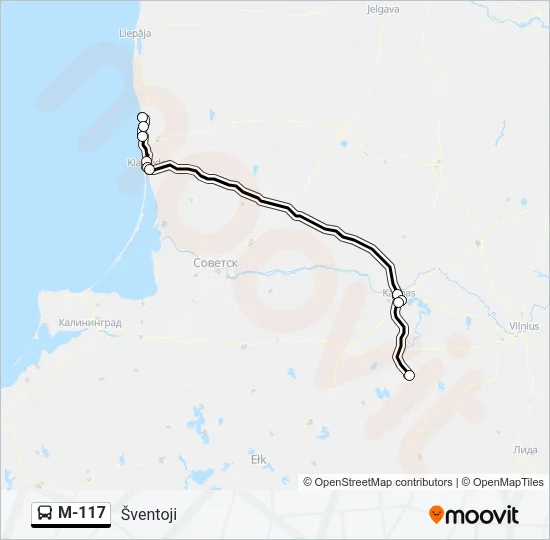 M-117 Bus Line Map