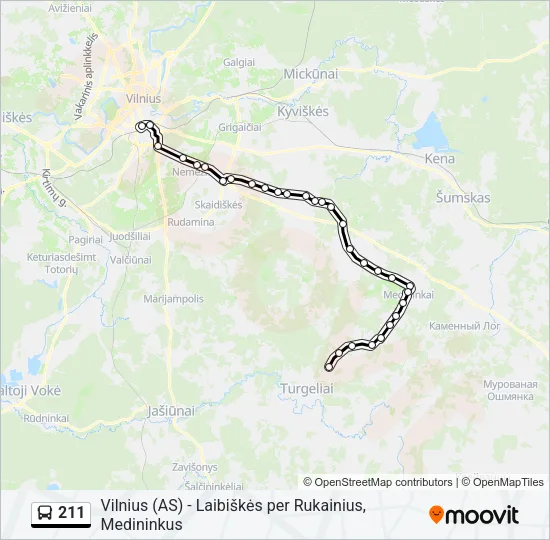 211 Bus Line Map