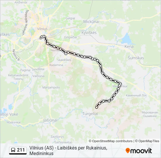 211 Bus Line Map
