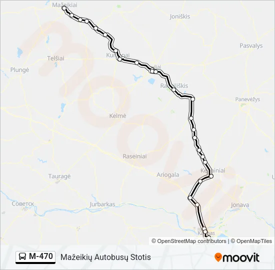M-470 Bus Line Map