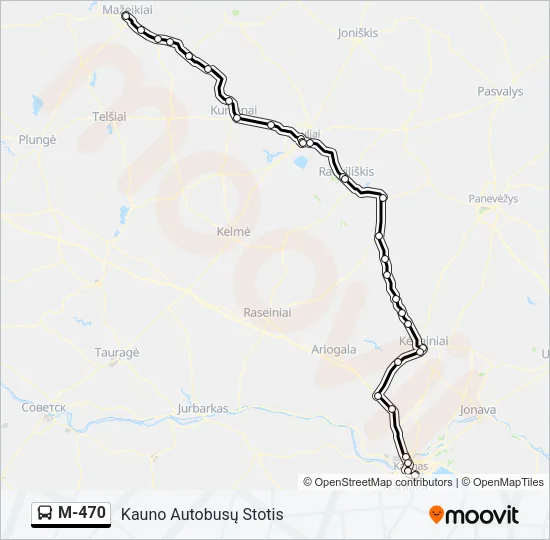 M-470 Bus Line Map