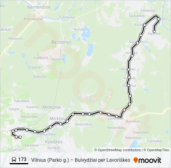 173 Bus Line Map