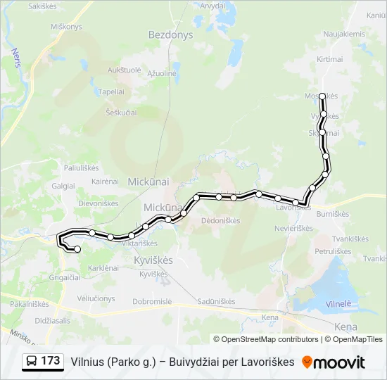 173 Bus Line Map