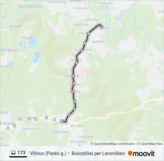173 Bus Line Map