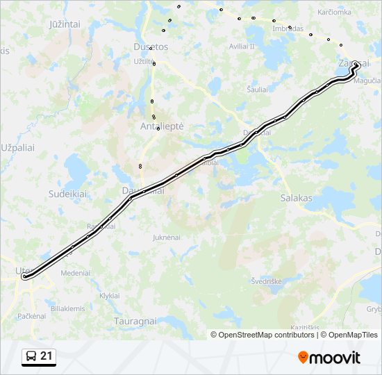 Автобус 21: карта маршрута