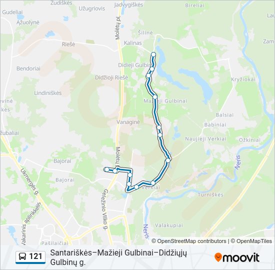 121  kelionės žemėlapis