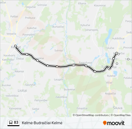 83 Bus Line Map