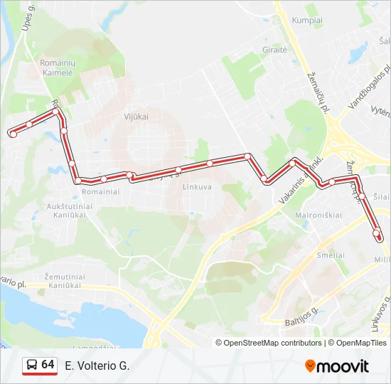 64 Bus Line Map