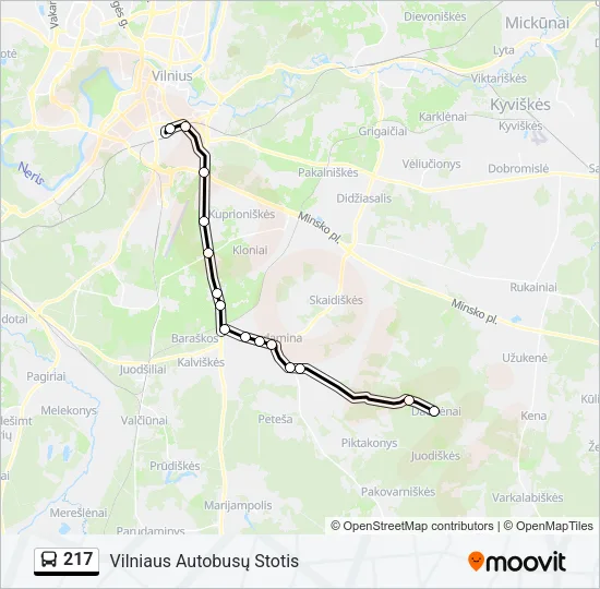217 Bus Line Map
