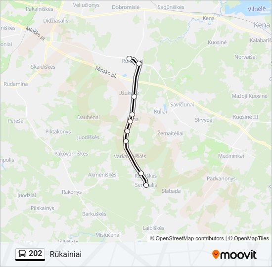 Автобус 202: карта маршрута