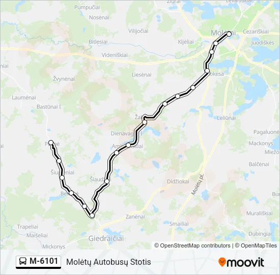 M-6101 Bus Line Map