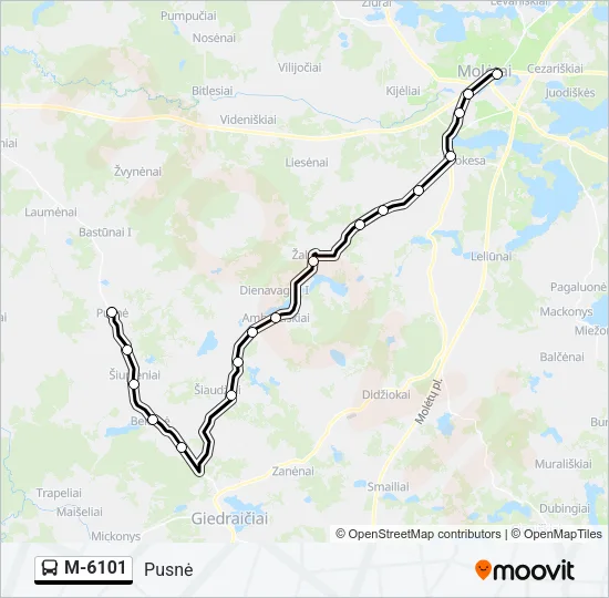 M-6101 Bus Line Map