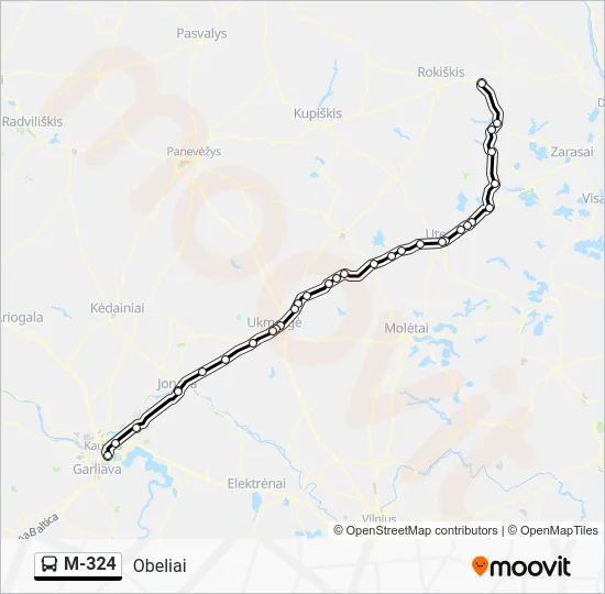 Автобус M-324: карта маршрута