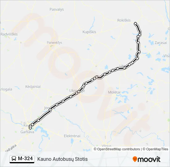 M-324 Bus Line Map