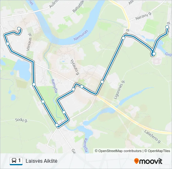 1 Bus Line Map