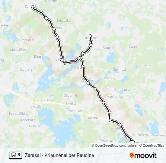 Автобус 8: карта маршрута