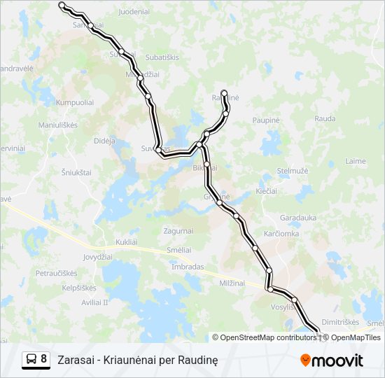 Автобус 8: карта маршрута