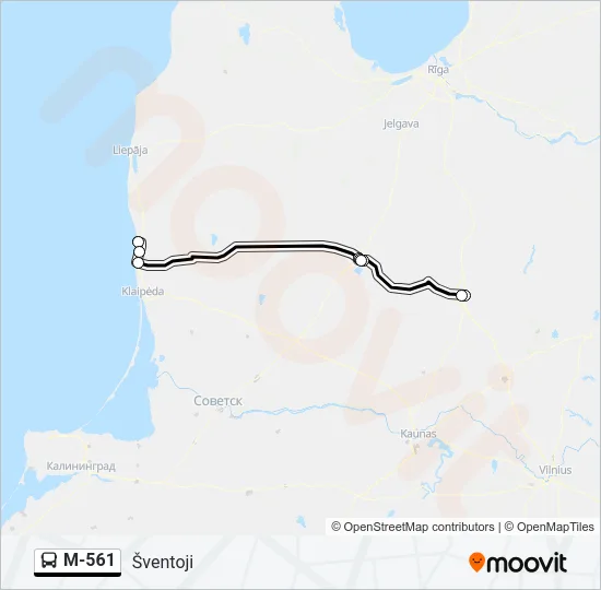 M-561 Bus Line Map