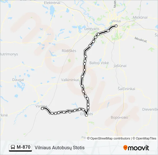 M-870 Bus Line Map