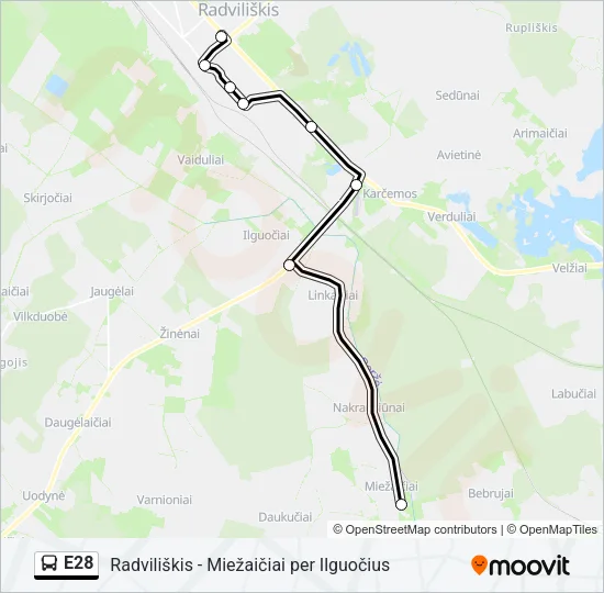 E28 Bus Line Map