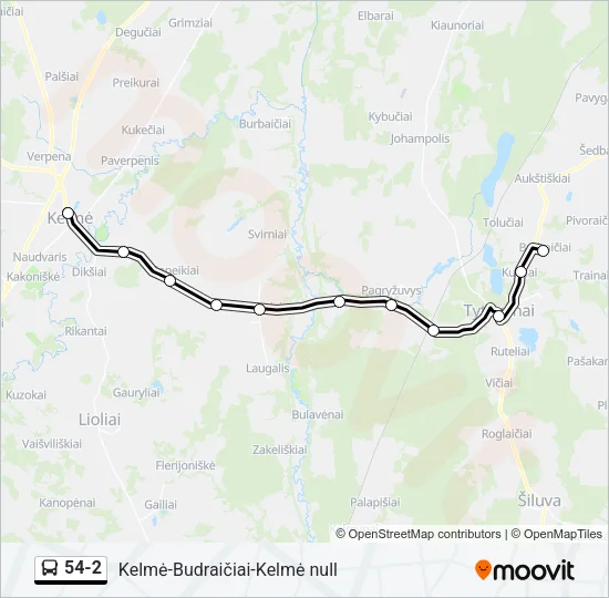 Автобус 54-2: карта маршрута