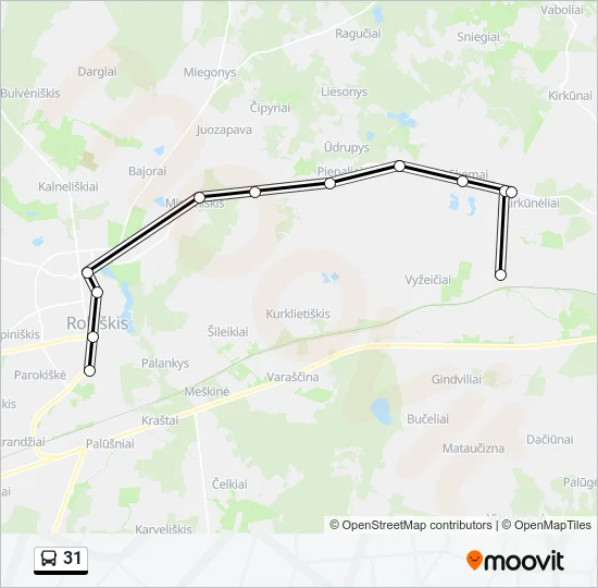 Автобус 31: карта маршрута