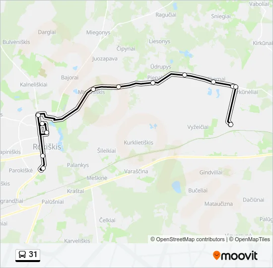 Автобус 31: карта маршрута