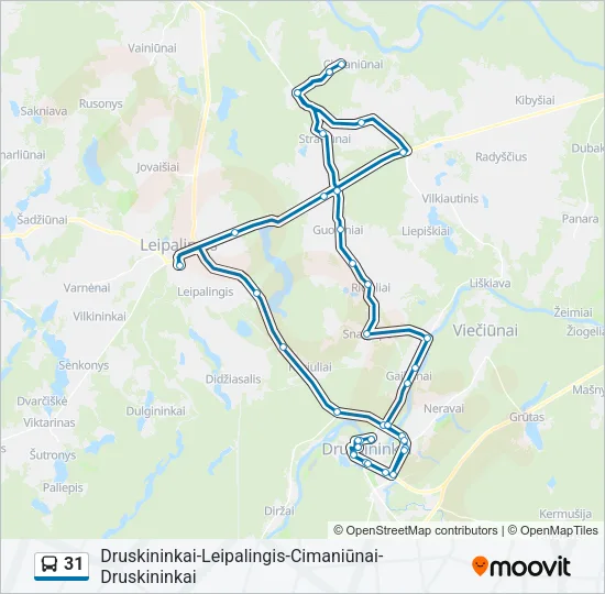 31 Bus Line Map