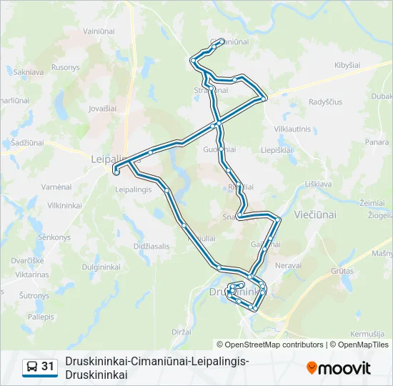 31 Bus Line Map