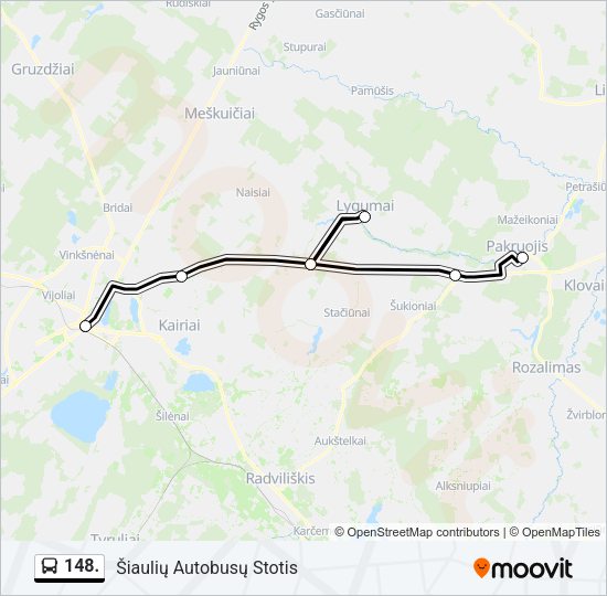 Автобус 148.: карта маршрута