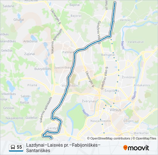 55  kelionės žemėlapis