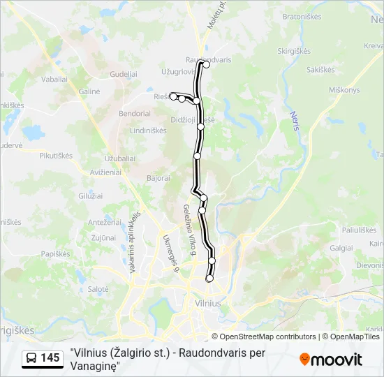 145 Bus Line Map