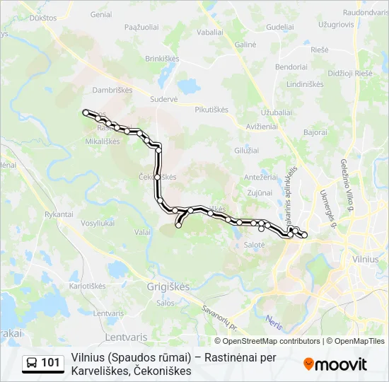 101 Bus Line Map