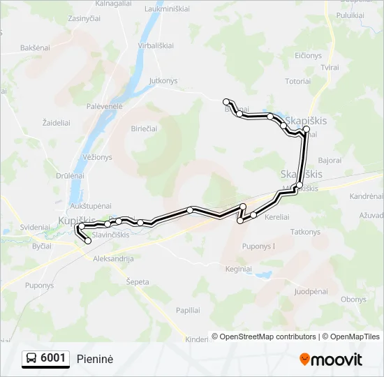 6001 Bus Line Map