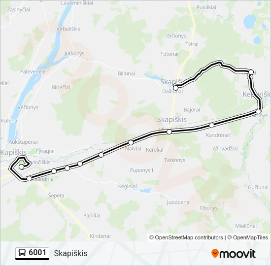 6001 Bus Line Map