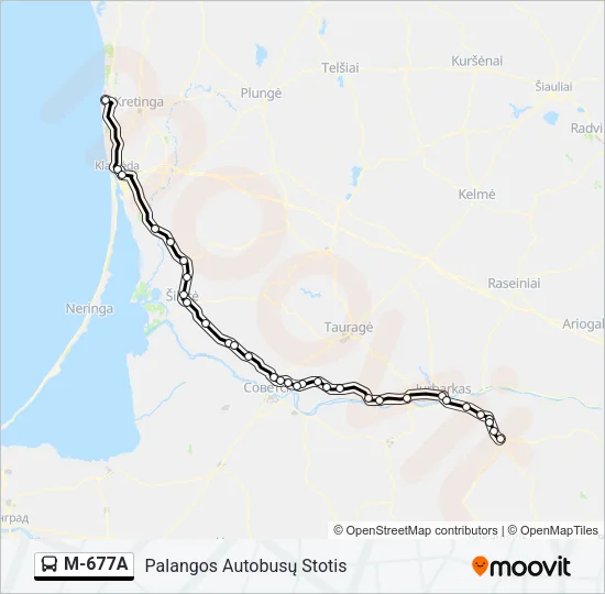 M-677A Bus Line Map